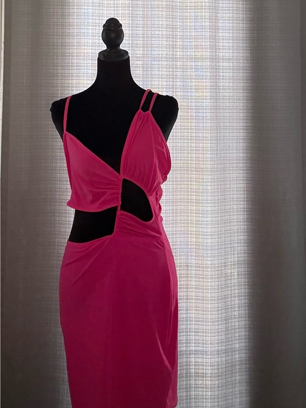 SHEIN Fuchsia Cutout Mini Dress with Double Straps